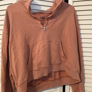 Cropped pink half zip